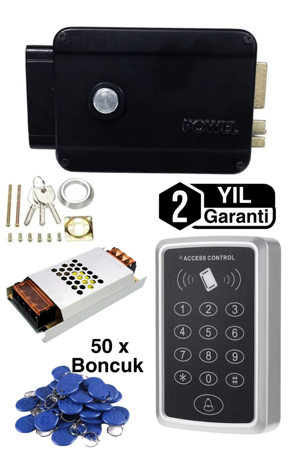 Bina Kapısı Kilidi Rfıd Şifreli Kapı Kilidi Apartman Kapı Otomatiği 50 Adet Proximity Anahtarlık Adaptör - Image 1
