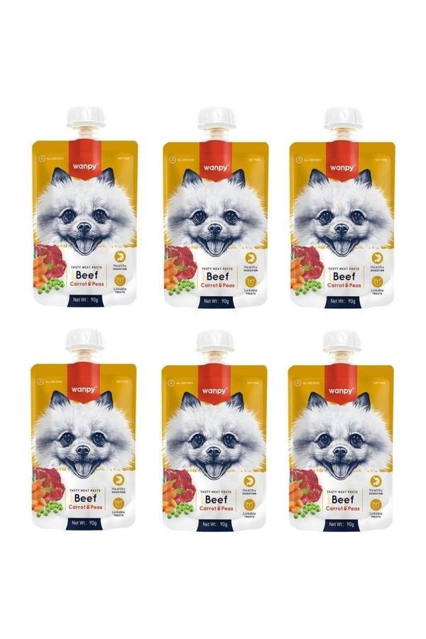 Wanpy Taze Sığır Etli & Havuçlu Köpek Et Ezmesi 90 Gr. X 6 Adet - Image 1