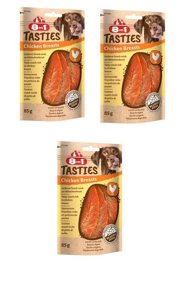 8İn1 Tasties Chicken Breasts Tavuk Göğsü Köpek Ödülü 85 Gr. X 3 Adet - Image 1