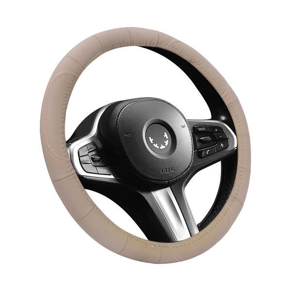 Oto Geçme Direksiyon Kılıfı Desenli Bej Renk Suni Deri 09NR015-BJ - Image 1