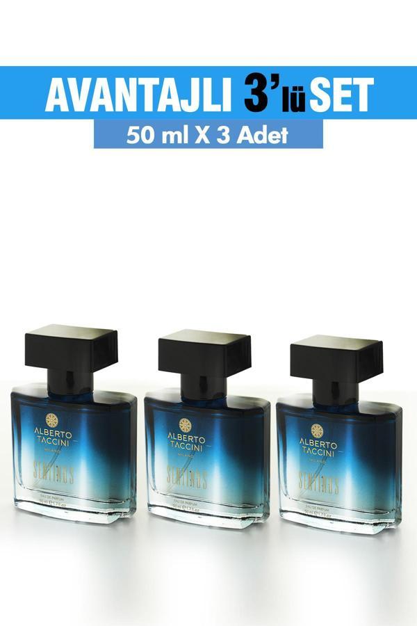 3'Lü Set Alberto Taccini  Sentinus Erkek Parfümü 50 ml - Image 1