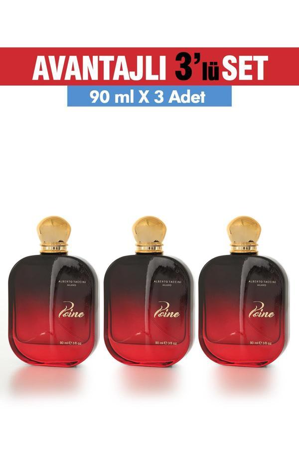 3'Lü Set Alberto Taccini  Poine Kadın Parfümü - 90 ml - Image 1