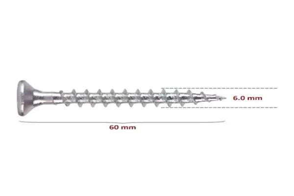  Sunta Vidası 6,0X60 Çinko 50 Adet - Image 1
