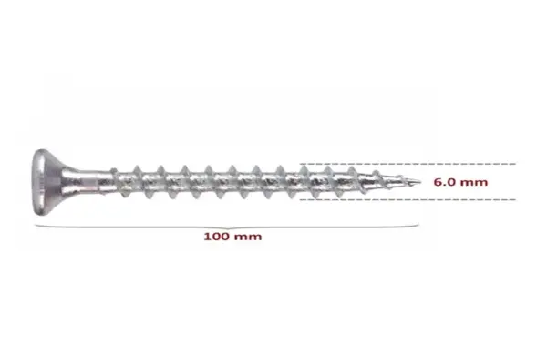 Sunta Vidası 6,0X100 Çinko 50 Adet - Image 1