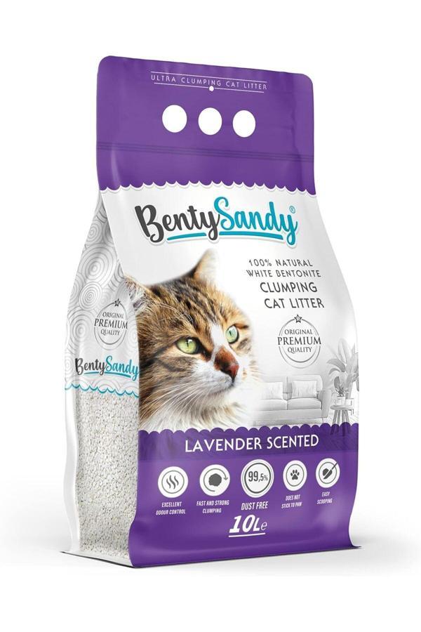 BentySandy Lavanta Kokulu Topaklanan Kedi Kumu 10 LT - Image 1