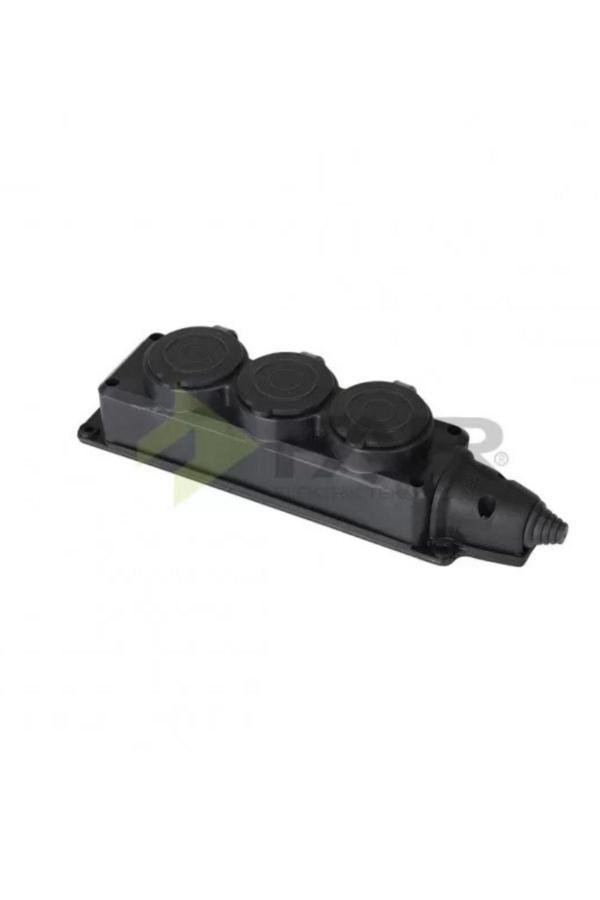 (F280) 1x16 KAUÇUK MONOFAZE 3'LÜ GRUP PRİZ EKO - Image 1