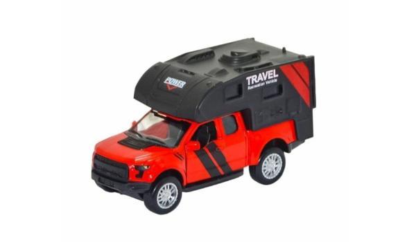 Metal Sesli ve Işıklı Çek Bırak 4x4 Kamp Aracı 3 asorti 13 x 5 x 6 cm - Image 1