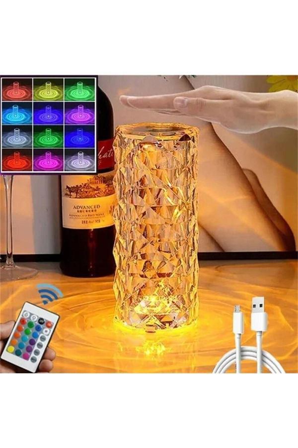 Kumandalı Kristal Masa Lambası Rgb Gece Lambası 16 Renk Ve 4 Mod Dokunmatik Kontrol - Image 1