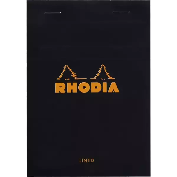 Rhodia Basics A6 80yp Üstten Zımbalı Çizgili Blok Siyah / 136009 - Image 1