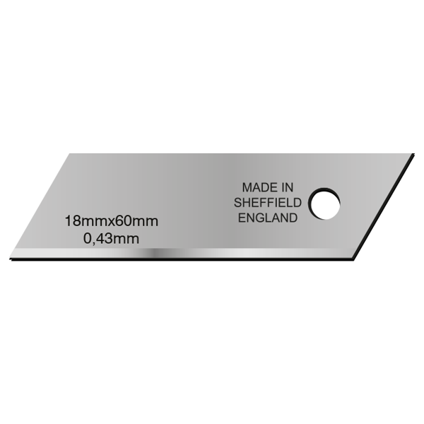 Jewel KNI111 Sustalı Maket Bıçağı Yedek Ağzı Kısa 18x60mm 0,43mm 10lu - Image 1