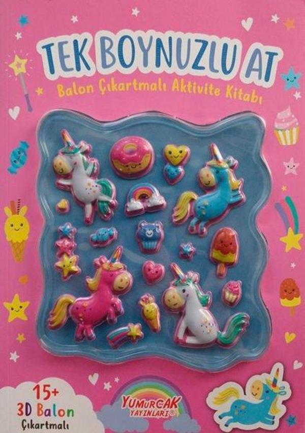 Tek Boynuzlu At - Balon Çıkartmalı Aktivite Kitabı - Yumurcak Yayınları - Image 1
