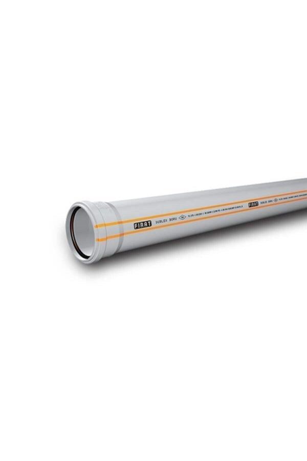 Fırat Dublex Pvc Atık Su Borusu Pimaş 100 X 2000 Mm. - Image 1