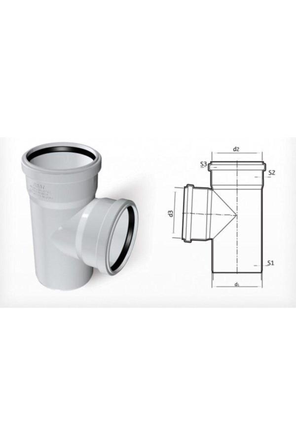 Fırat Dublex Pvc Atık Su Borusu Pimaş Te Çatal 100 X 100 Mm. - Image 1