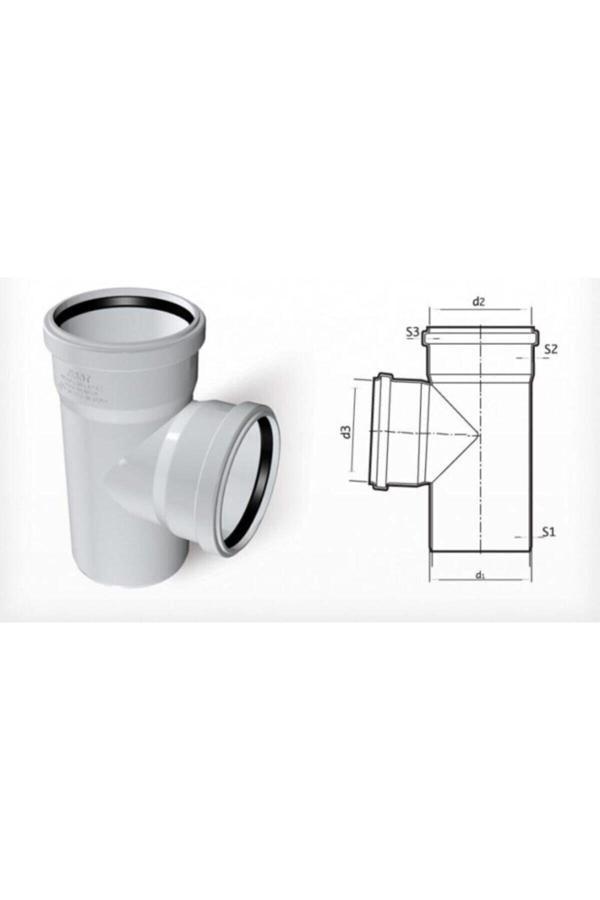 Fırat Dublex Pvc Atık Su Borusu Pimaş Te Çatal 50 X 50 Mm. - Image 1