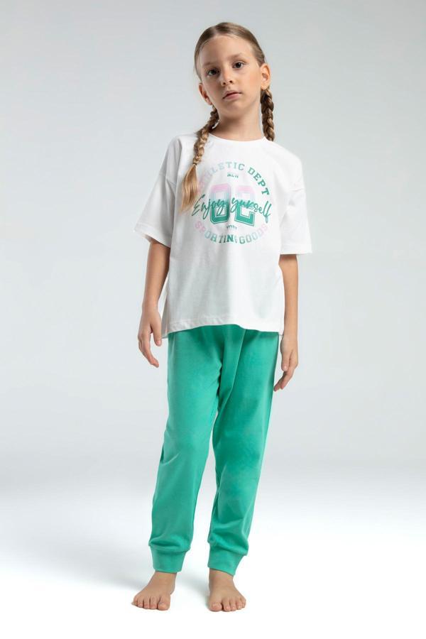 Toontoy Kız Çocuk Önü Baskılı Pijama Takım - Image 1