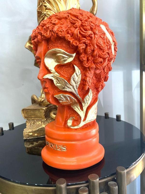 Dekoratif Çiçekli Hermess Heykel Biblo  - Image 1