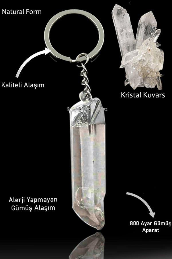 Sertifikalı Ham işlenmemiş Kristal Kuvars Doğal Taş Anahtarlık - Brezilya - Image 1