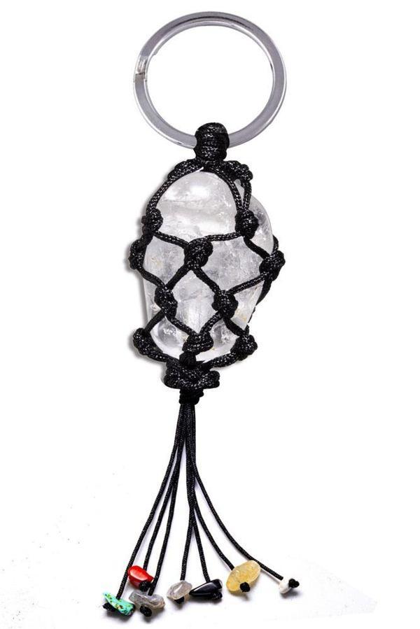 Sertifikalı Kristal Kuvars Taşı Doğal Taş Anahtarlık - Image 1