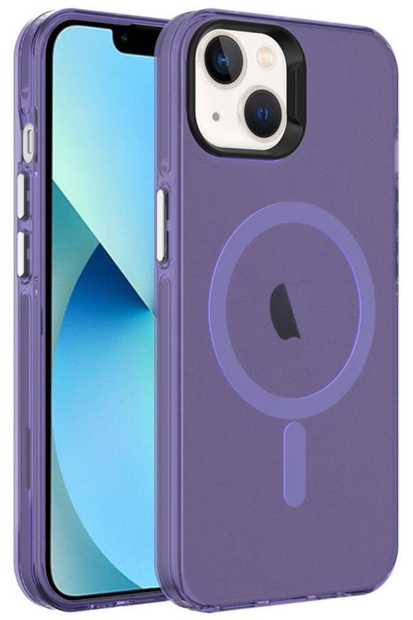 iPhone 13 Kılıf Magsafe Şarj Özellikli Buzlu Transparan C-Pro Sert Kapak - Image 1