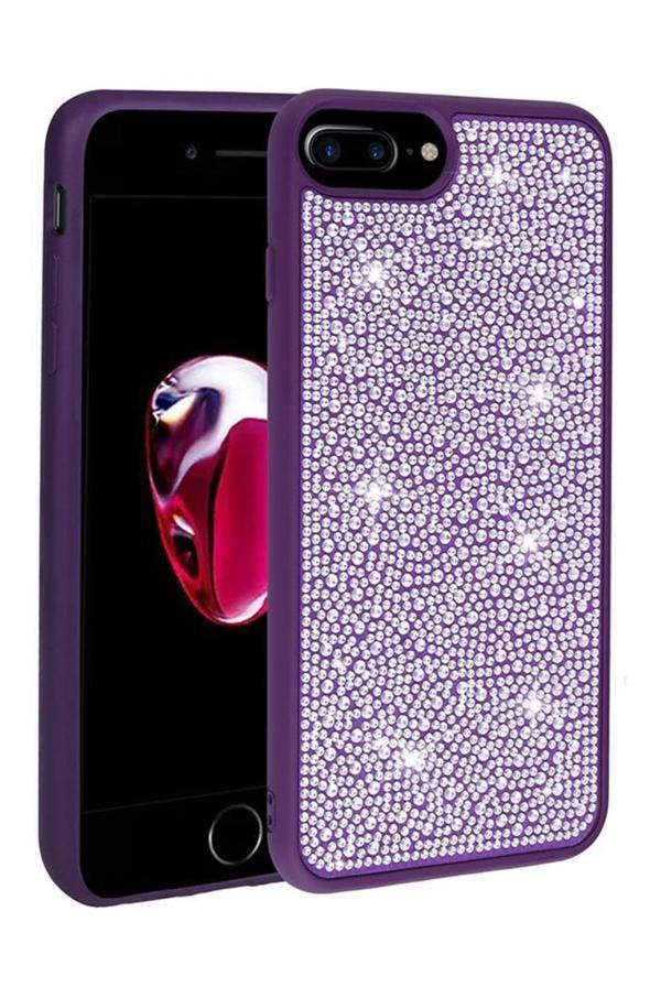 Apple iPhone 8 Plus Kılıf Parlak Taşlı Şık Tasarım Ston Kapak - Image 1