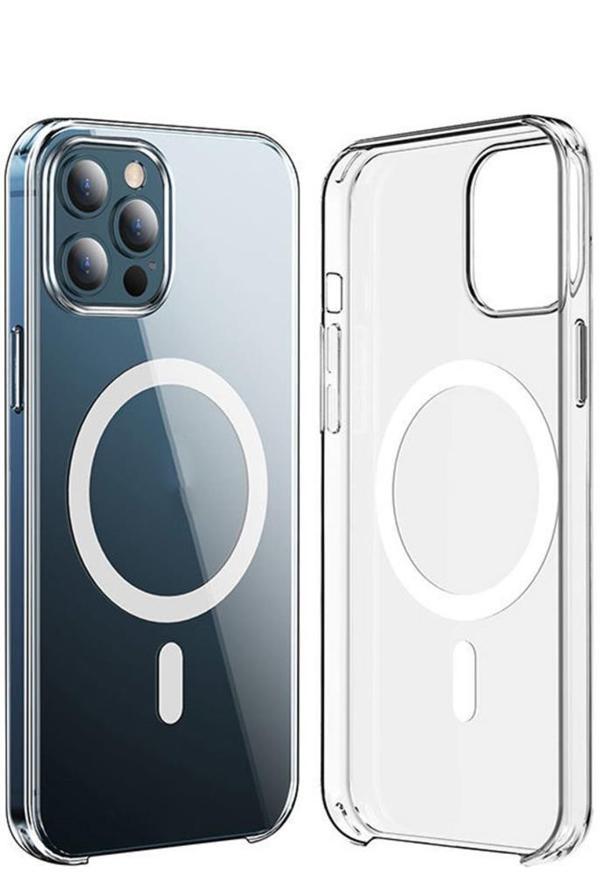 iPhone 15 Pro Max Kılıf Wireless Şarj Özellikli Şeffaf Kapak - Image 1