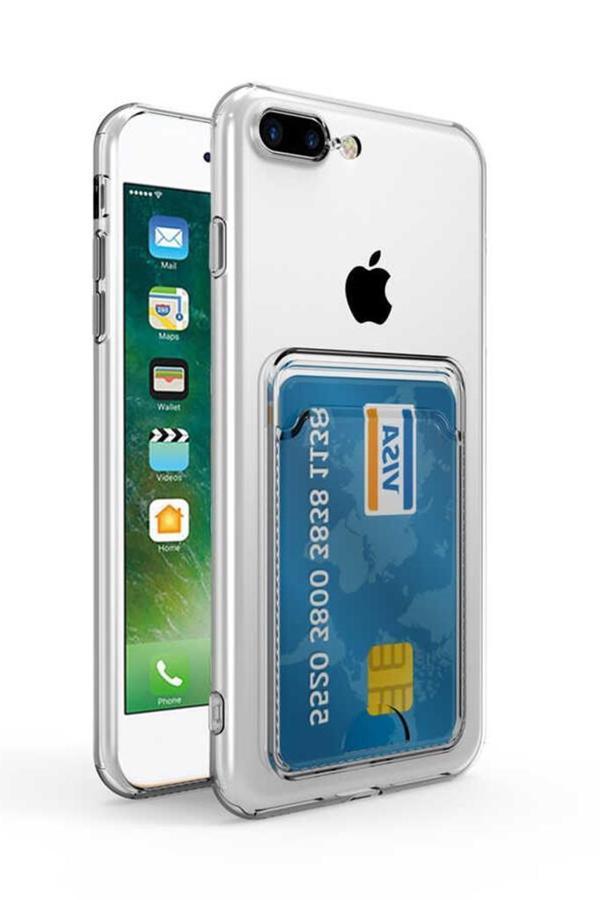 Apple iPhone 7 Kılıf Şeffaf Kartlıklı Kamera Korumalı Silikon - Image 1