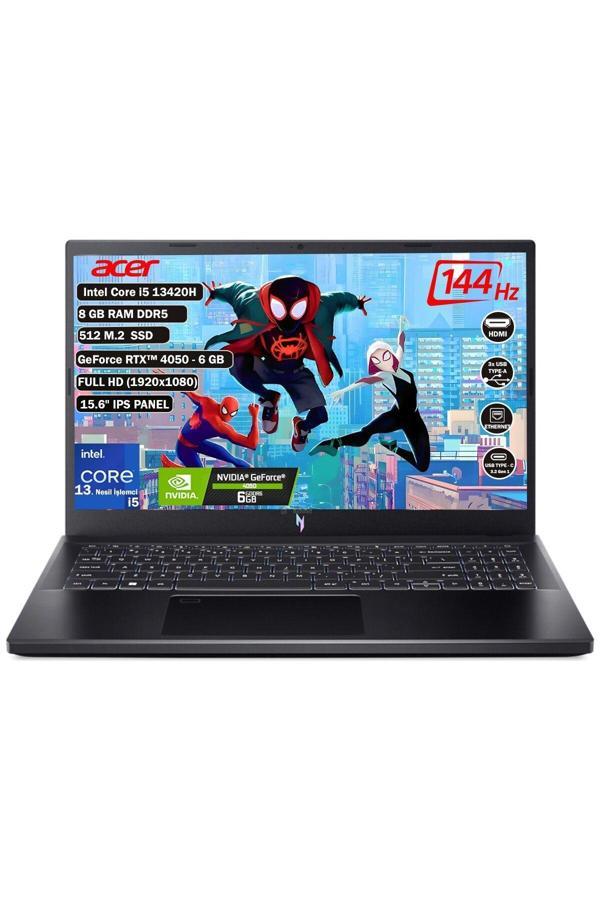 Acer Nitro V 15 Nh.Qnbey.001 Intel Core I5 13420H 8 Gb 512 Gb Ssd Rtx 4050 6 Gb Freedos 15.6" Fhd Ips No - Image 1