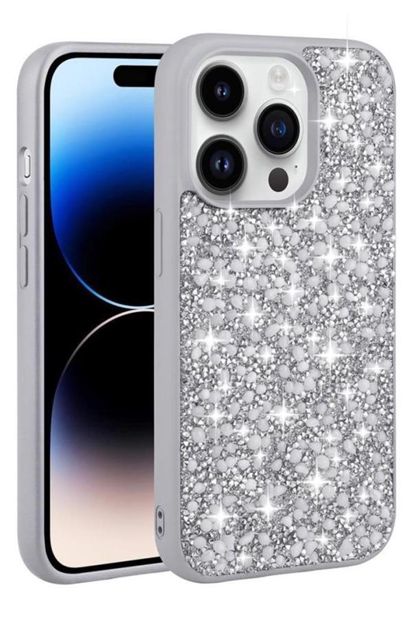 Apple iPhone 14 Pro Kılıf Parlak Taşlı Tasarım Linea Kapak - Image 1