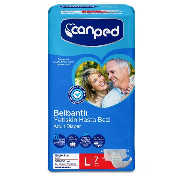 Canped Belbantlı Yetişkin Hasta Bezi L Beden 7x3 21 Adet - Image 1