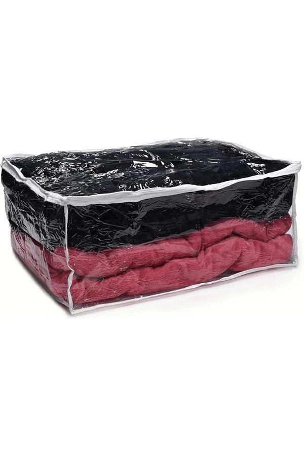 Bono Pvc Şeffaf Dolap İçi Düzenleyici Çanta Yorgan Battaniye Giysi Oyuncak Çantası 60X60X12 (5 Adet) - Image 1