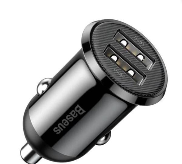 Baseus CCALLP-01 Grain Pro 2xUSB 4.8A Araç Şarj Cihazı-Siyah - Image 1