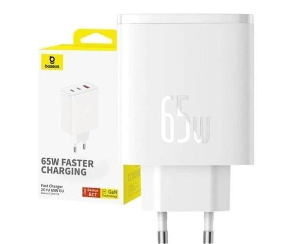 BASEUS P10152301213-00 Cube Pro 2C+U 65W Şarj Cihazı Beyaz - Image 1