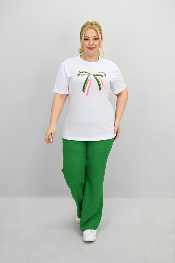 Kadın Büyük Beden Kurdele Detaylı Payet İşlemeli Eşofman Takımı 8200-25 - Image 1