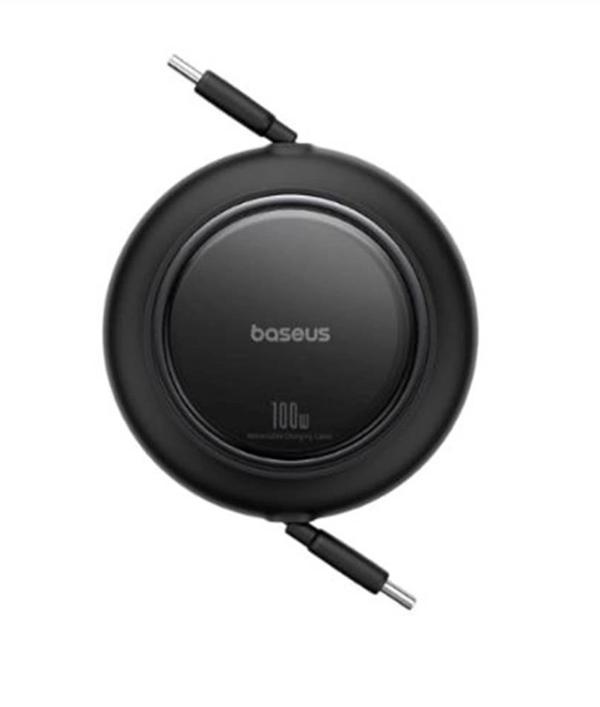 Baseus P10364500113-00  Free2 Pull Mini Kablolu USB-C 100W Şarj Kablosu Siyah - Image 1