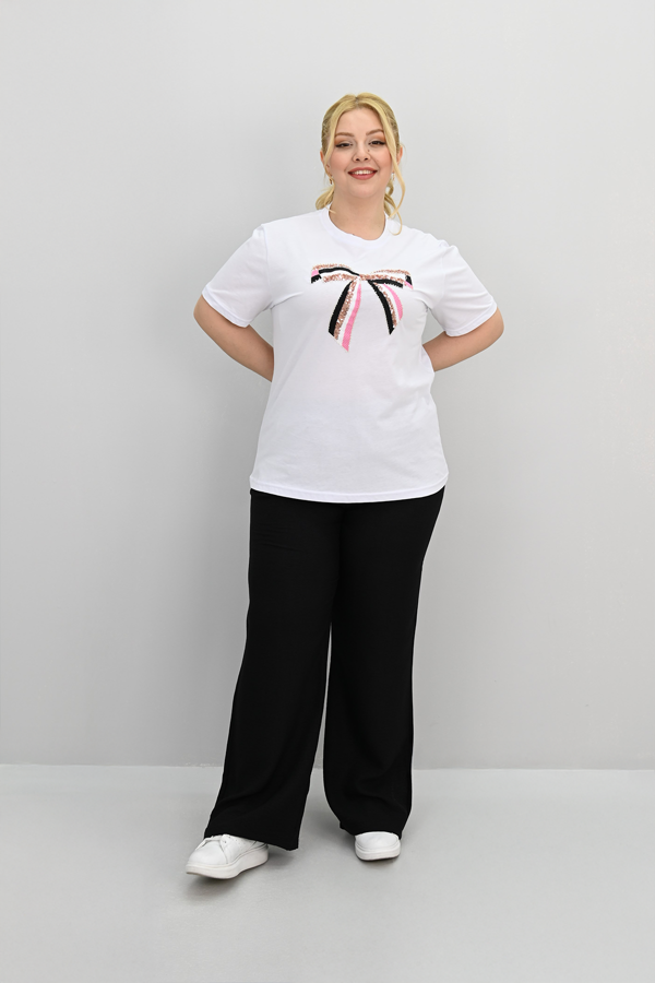 Kadın Büyük Beden Kurdele Detaylı Payet İşlemeli Eşofman Takımı 8200-25 - Image 1