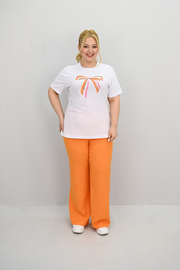 Kadın Büyük Beden Kurdele Detaylı Payet İşlemeli Eşofman Takımı 8200-25 - Image 1