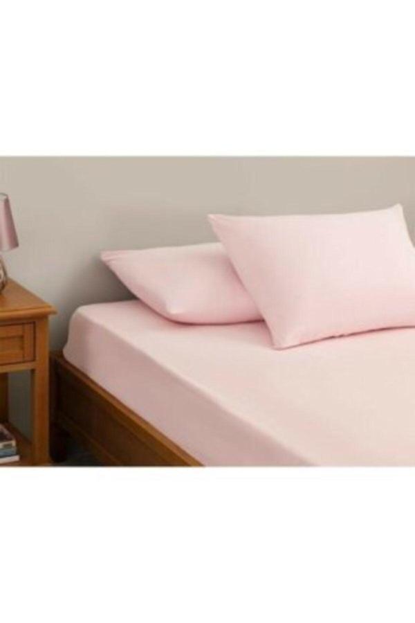 Mer-Tim Ezberbozan Ev Tekstili Mer-Tim Pamuklu Ranforce Tek Kişilik 100X200X25 Lastikli Çarşaf Takımı - Toz Pembe - Image 1