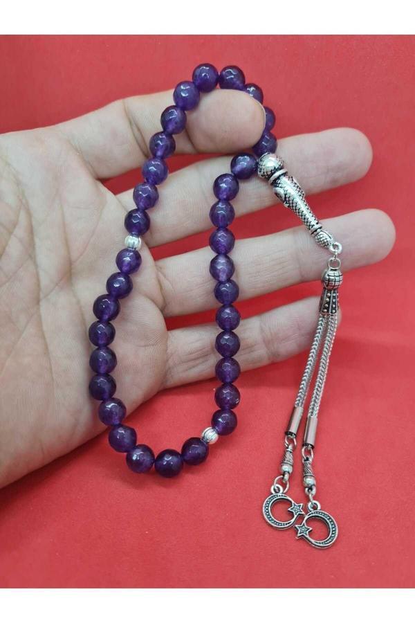 Ametist Doğal Taş Tesbih 8 mm  Faset Kesim - Image 1