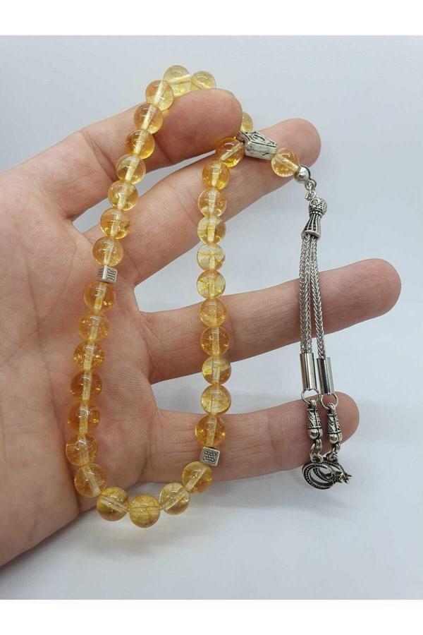 Orijinal Doğal Taş Sitrin Taşı Tesbih 8mm AAA Kalite - Image 1