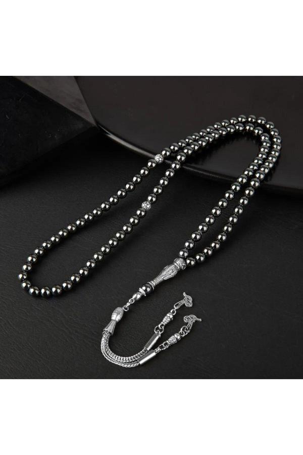 Sertifikalı Hematit Doğal Taş Tesbih 99luk 6mm - Image 1