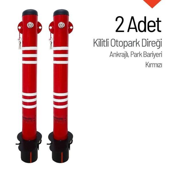 Çıkarılabilir Ankrajlı Kilitli Otopark Bariyeri – 2'li Set - Image 1