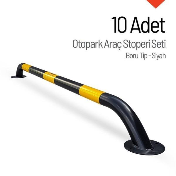 Boru Tip Otopark Araç Stoperi – 10'lu Set | 60 mm Dayanıklı Park Demiri - Image 1