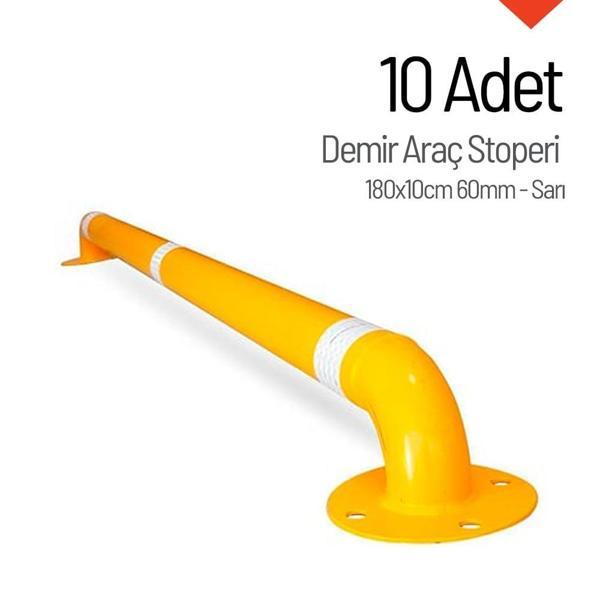 10'lu Set 180x10 cm Demir Park Stoperi – Sarı Renkli - Image 1