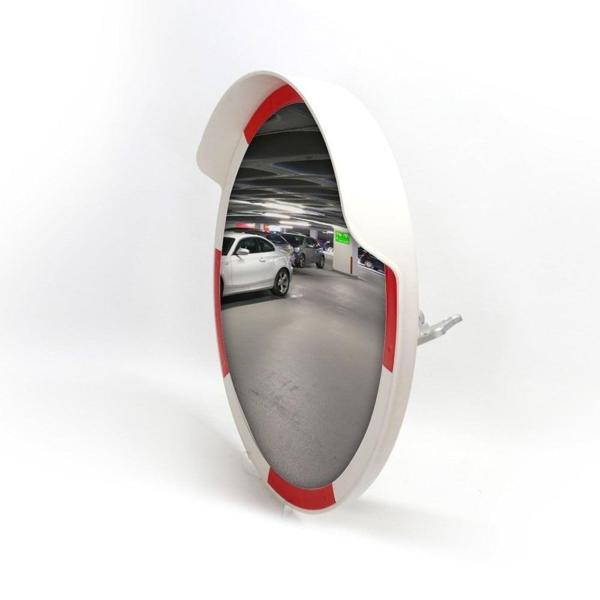Tümsek Ayna 60 cm – Beyaz-Kırmızı Güvenlik Aynası  - Image 1