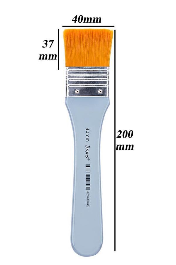 Zemin Fırçası 4 Numara 40 mm Sentetik İpek Uçlu Kıl 1 Adet Akrilik Guaj Yağlı Boya Fırçası Zemin Fırça Mavi Saplı - Image 1