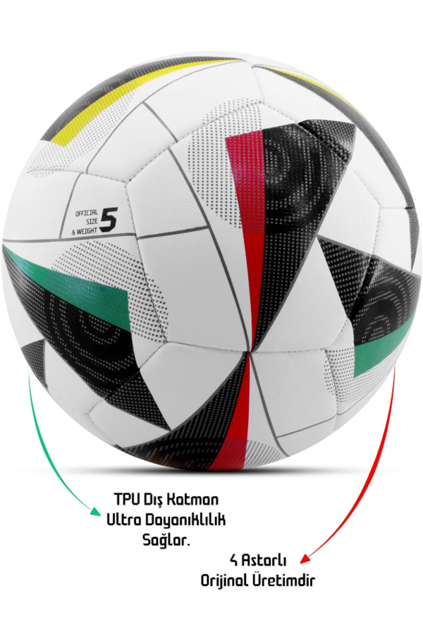 Pompa Hediyeli No:5 Futbol Topu Dayanıklı TPU Halı Saha Sert Zemin Uyumlu Dikişli FT515 - Image 1