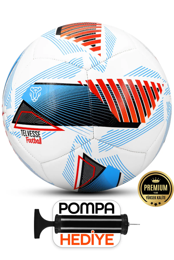 League Ball Pompa Hediyeli No:5 Futbol Topu Halı Saha Sert Zemine Uygun Dayanıklı PVC - Image 1