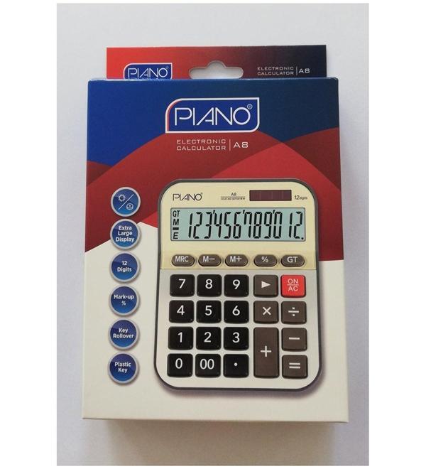 Piano 12 Hane Hesap Makinesi A8 0000949 (Karışık Renk 1 Adet) - Image 1