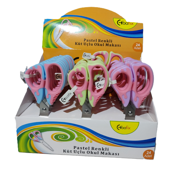 Bafix Okul Makası Küt Uçlu 13,5 Cm Pastel Renk Bfx-Sc5102 - Image 1