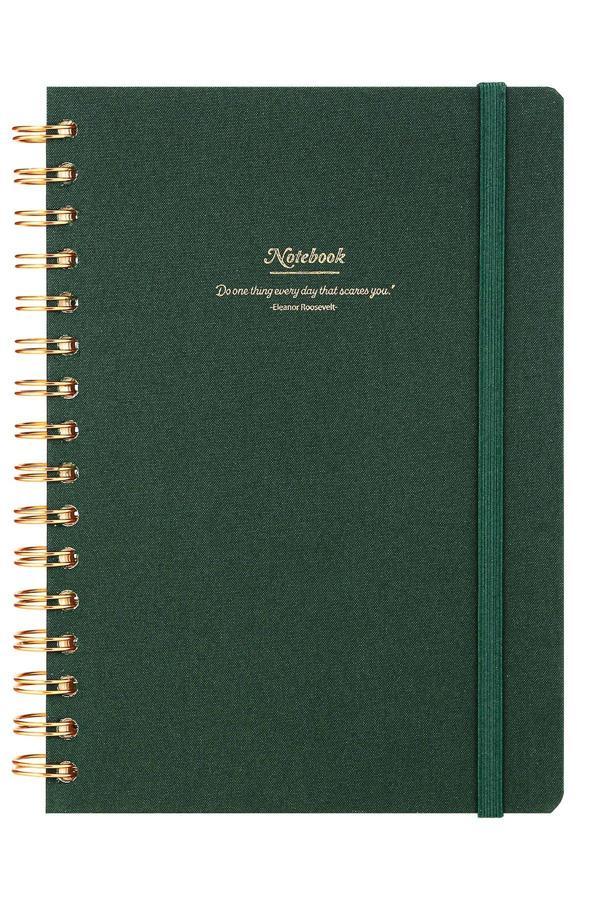Bruno Visconti Spiralli Sert Kapak Not Defteri Canvas A5 100 Gram 160 Sayfa Yeşil 124-1601 - Image 1